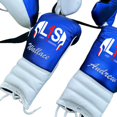 BLUE & WHITE | BOXING GLOVES & SPARRING SET | 100% LEATHER