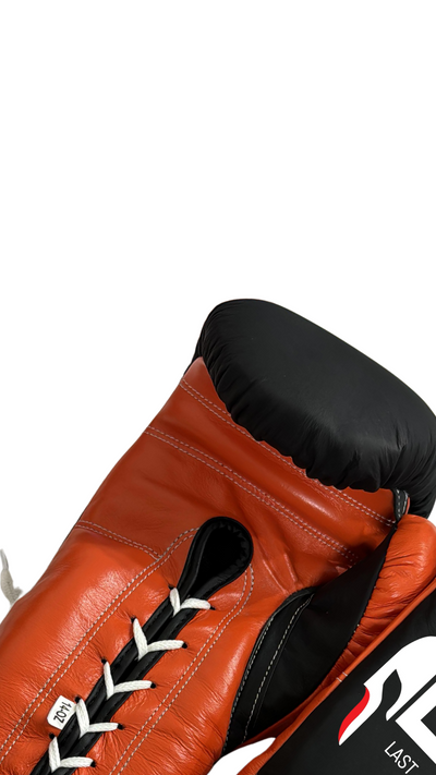 ORANGE & BLACK  | PRO ELITE GLOVES 100% LEATHER