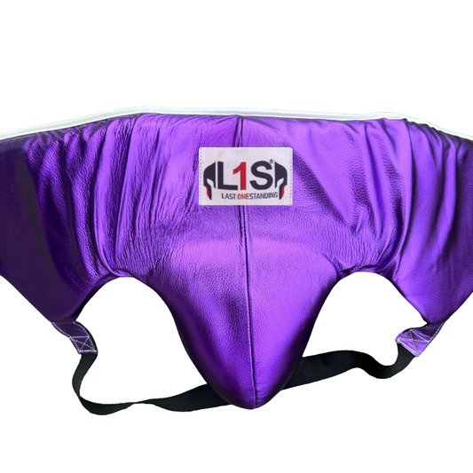 METALLIC PURPLE | BOXING GROIN GUARD 100% LEATHER