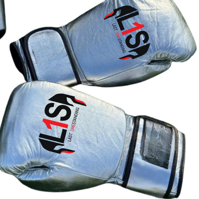 METALLIC SILVER | BOXING GLOVES & SPARRING SET | 100% LEATHER
