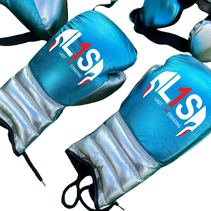 METALLIC SILVER & TEAL | BOXING GLOVES & SPARRING SET 100% LEATHER
