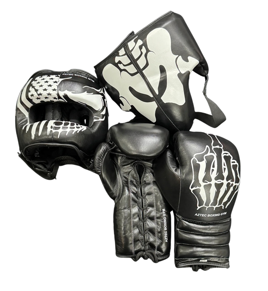 Skull design Boxing Gloves Sparring Set | SPARRING SET | 100% GENUINE COWHIDE LEATHER