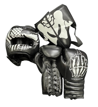 Skull design Boxing Gloves Sparring Set | SPARRING SET | 100% GENUINE COWHIDE LEATHER