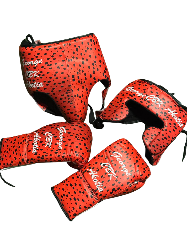 CHEETAH PRINT | BOXING GLOVES & SPARRING SET | 100% LEATHER