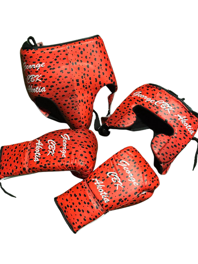 CHEETAH PRINT | BOXING GLOVES & SPARRING SET | 100% LEATHER