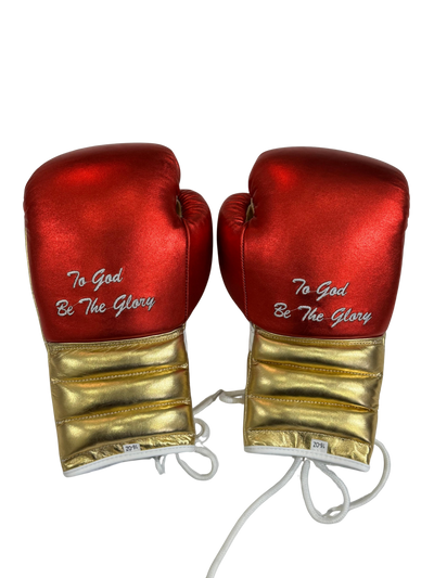 METALLIC RED & GOLDEN | PRO ELITE GLOVES 100% LEATHER