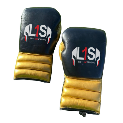 BLACK & GOLDEN BOXING GLOVES PRO ELITE GLOVES 100% GENUINE COWHIDE LEATHER