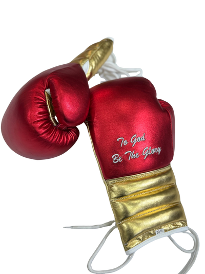 METALLIC RED & GOLDEN | PRO ELITE GLOVES 100% LEATHER